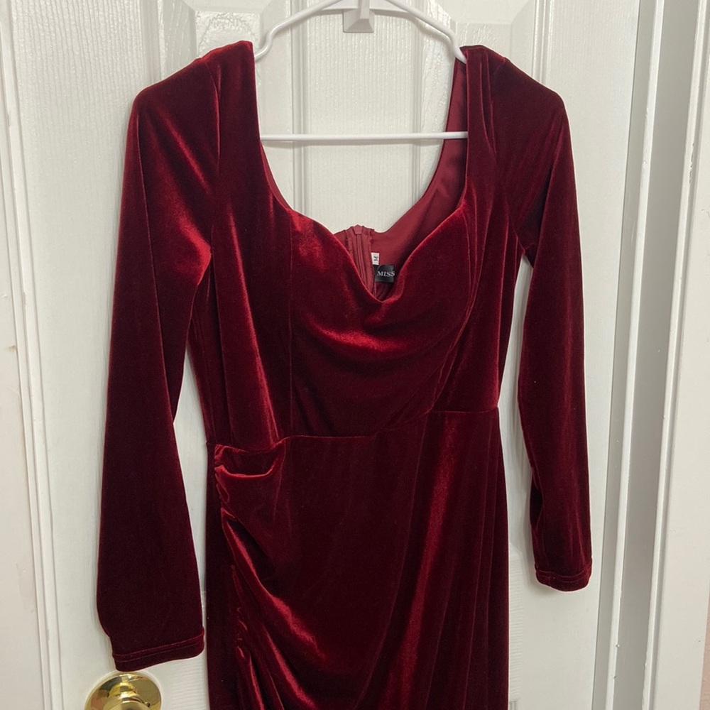 Red Slit Dress, Size M